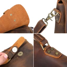 S.WORKER Vintage Genuine Leather Men's Briefcase 14” Laptop Messenger Bag Crazy Horse Cowhide Casual Shoulder Bag Handbags