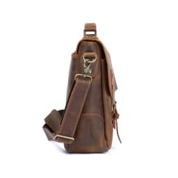 S.WORKER Vintage Genuine Leather Men's Briefcase 14” Laptop Messenger Bag Crazy Horse Cowhide Casual Shoulder Bag Handbags