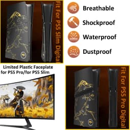 For PS5 Pro Dgital/For PS5 Slim Digital Edition Anti-Scratch Dustproof Case Replacement Hard Plastic Black Yotei Cover Skin