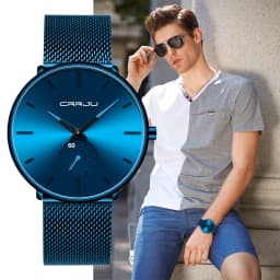 CRRJU Fashion Mens Watches Top Brand Luxury Quartz Watch Men Casual Slim Mesh Steel Waterproof Sport Watch Relogio Masculino