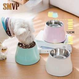 Macaron Color High Bowl Non Slip Cervical Spine Protection Stainless Steel Removable Pet Rice Bowl Water Bowl Pet Supplies