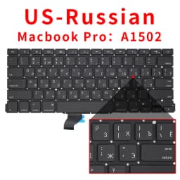 US/UK/RU/GR/FR/SP/BR/IT/PT/PO/TR/TI Laptop Keyboard For Apple Macbook Pro Retina 13" A1502 ME864 ME865 ME866 Replacement