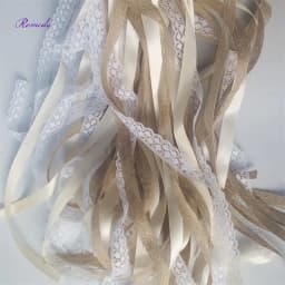 New 30/20/10pcs/lot Champagne + jute + lace wedding Ribbon Wands stick Confetti Stream with big sliver Bells for wedding party