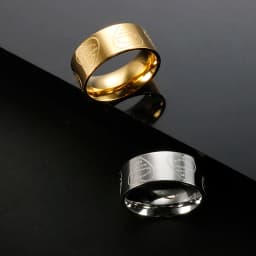8mm Heart Palm Eyes Engraving Ring for Women Men Stainless Steel Gold Color Waterproof Finger Rings Classic Jewelry Party Gifts