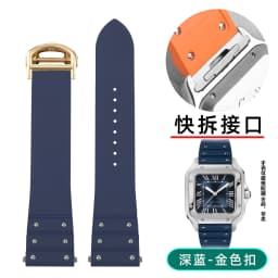 For Santos De Cartier WSSA0009 WSSA0018 39.8mm Deal FKM Watch Strap Quick Release Watch Band Waterproof Rubber Wristband 19 21mm