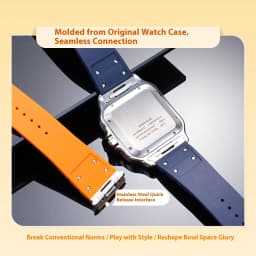 For Santos De Cartier WSSA0009 WSSA0018 39.8mm Deal FKM Watch Strap Quick Release Watch Band Waterproof Rubber Wristband 19 21mm