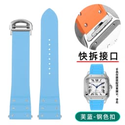 For Santos De Cartier WSSA0009 WSSA0018 39.8mm Deal FKM Watch Strap Quick Release Watch Band Waterproof Rubber Wristband 19 21mm