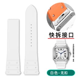For Santos De Cartier WSSA0009 WSSA0018 39.8mm Deal FKM Watch Strap Quick Release Watch Band Waterproof Rubber Wristband 19 21mm