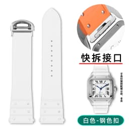 For Santos De Cartier WSSA0009 WSSA0018 39.8mm Deal FKM Watch Strap Quick Release Watch Band Waterproof Rubber Wristband 19 21mm