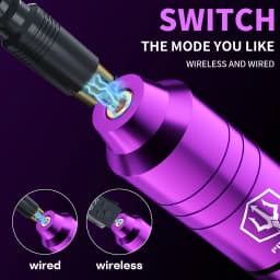 POSEIDON Tattoo Kit 20 V6 Tattoo Needles Tattoo Pen Kit For Permanent Makeup Tattoo Machine Kit Purple Wireless Tattoo Gun Kit