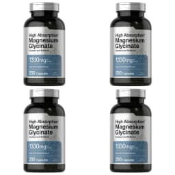 Magnesium Glycinate 1330mg (Elemental Magnesium) 250 Capsules Chelated Buffered Minerals Non-GMO Gluten Free Dietary Supplement