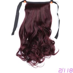 Allaosify Brown Black Heat Resistant Synthetic Pony Tail Hair Extensions Drawstring Ponytail 12"