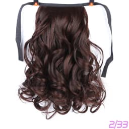 Allaosify Brown Black Heat Resistant Synthetic Pony Tail Hair Extensions Drawstring Ponytail 12"