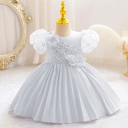 The New Girl Baby Clothes One Year Old Birthday Party Baptize the Flower Girl Net Yarn 0-4 Years Old Princess Skirt Newborn Clot