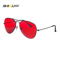 Blue Light Protection Eyewear Women Red Lens Glasses Men Better Sleep Night Improve Improve Sleep Insomnia Metal Frame 3 Size