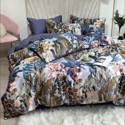 29Color 4/6Pcs Luxury Egyptian Cotton Bedding Set Queen King size Bright Flamingo Leaf Duvet Cover Bed sheet set Fitted sheet