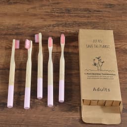 Bamboo Toothbrush 5Pack Adult Medium Bristles Eco Friendly Cepillo Dientes Bambu Oral Care Toothbrush Clareador De Dente Brushes