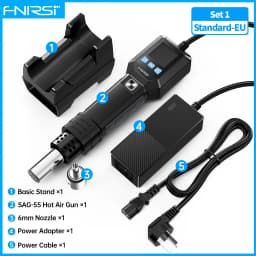 FNIRSI SAG-55 Micro Hot Air Gun 550W With Stand BGA Rework LCD Digital Hair Dryer Soldering Heat Gun For Welding Repair Tools