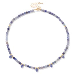 4mm Green Aventurine Beads Necklace Natural Stone Water Drop Charm Necklaces For Women Men Amethysts Tiger Eye Choker Jewelry