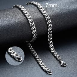 Vnox 3/5/7/9mm Thick Cuban Chain Necklaces for Men Women,Simple Miami Curb Links Collar,Waterproof Stainless Steel Unisex Chain
