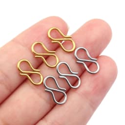 30pcs Stainless Steel S Shape End Clasps Hooks Chains Connectors For Jewelry Making DIY Handmade Bracelets Necklace Accessories