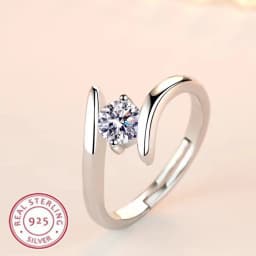 925 Sterling Silver Ring Simple Generous Zircon Luxury High Quality for Women Rings Wedding Fine Jewelry Accessories Party Gift