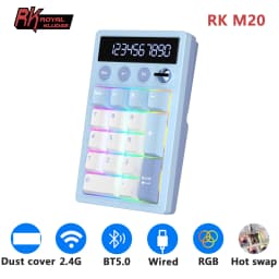 RK ROYAL KLUDGE M20 2.4G Wireless Numpad Keyboard Tri-Mode 17 Keys RGB Hot-Swappable Gasket Knob Calculator Keyboard PBT Keycap