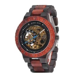 Wooden Automatic Mechanical Watch Men Wristwatch BOBO BIRD Top Fashion Luminous Hands Clock Custom Gift Box Relogio Masculino