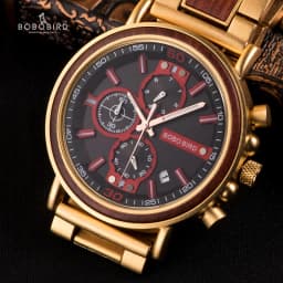 Customize Logo Name Men Wood Watches BOBO BIRD Fashion Calendar Stopwatch Personalized Quartz Wristwatches Gift Dropshipping