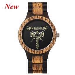 BOBO BIRD Watches For Man Viking Odin Rune Men Quartz Wristwatches Cultural Totem Dail With Wooden Strap Reloj De Hombre