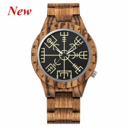 BOBO BIRD Watches For Man Viking Odin Rune Men Quartz Wristwatches Cultural Totem Dail With Wooden Strap Reloj De Hombre