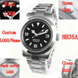 Custom logo NH35 Watch Man Automatic Mechanical Wristwatch 36MM/39MM Waterproof Sapphire Luminous Reloj Automático Miyota Watch