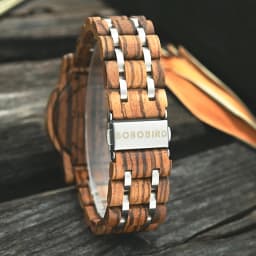 Custom Wood Watch BOBOBIRD Personalized Name Brand BOBOBIRD Chronograph Military Quartz Wristwatch With Wooden Box Dropshipping