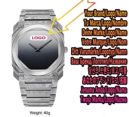 Top New Men's Quartz Watch Casual Waterproof Night Light Square Black Polycarbonate PC Strap Watch Box Customizable