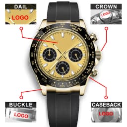 Corgeut Luxury Men's 39mm Quartz Watch Chronograph Sapphire Fashionable Trendy Stylish Sports Steel Band Wristwatch Custom Logo