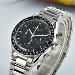 Corgeut 40mm Watch Quartz for Men Luxury Chronograph Fashion Sapphire Trendy Stylish Sports Mens Steel Band Wrist Watches