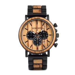 BOBO BIRD Men Watch Fashion Green Wooden Metal Quartz Watches Wristwatch Chronograph Auto Date Display Timepiece Great Gift Box