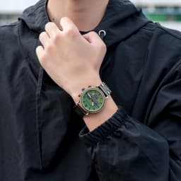 BOBO BIRD Men Watch Fashion Green Wooden Metal Quartz Watches Wristwatch Chronograph Auto Date Display Timepiece Great Gift Box
