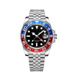Custom luxury GMT Watch 40mm Mechanical Wristwatches Quartz Movt Stainless Sapphire Glass 100M Waterproof Luminous Men Watches