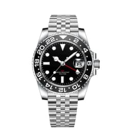 Custom luxury GMT Watch 40mm Mechanical Wristwatches Quartz Movt Stainless Sapphire Glass 100M Waterproof Luminous Men Watches