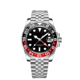 Custom luxury GMT Watch 40mm Mechanical Wristwatches Quartz Movt Stainless Sapphire Glass 100M Waterproof Luminous Men Watches