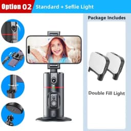 FANGTUOSI Stabilizer Smart Facial Tracking with Removable Fill Light Phone Stand Wireless Selfie Stick Tripod for Live Streaming
