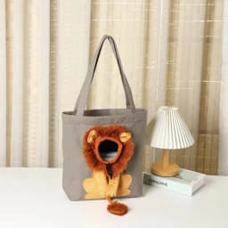 Soft Pet Carriers Lion Design Portable Breathable Bag Cats Dog Carrier Bags Outgoing Travel Pets Handbag with Safety Zippers