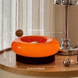 Cute Donut Touch Desk Lamp Bauhaus Design Bedroom Bedside Ambient Light Solid Wood Charging Lamps