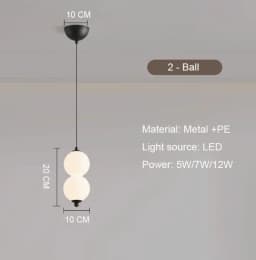 Designer Led Pendant Chandelier for Cafe Bar Bedroom Bedside Kitchen 4 Heads Round Ball Hanging Lighting Fixture Home Decor