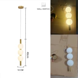 Designer Led Pendant Chandelier for Cafe Bar Bedroom Bedside Kitchen 4 Heads Round Ball Hanging Lighting Fixture Home Decor
