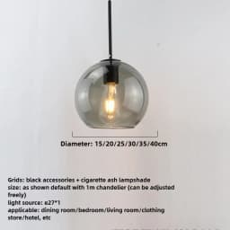 Modern Glass Ball Chandelier Lights for Dining Room Bar Kitchen Hanging Lamps Living Smoky Gray Glass Lampara Lustres Led Lights
