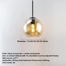 Modern Glass Ball Chandelier Lights for Dining Room Bar Kitchen Hanging Lamps Living Smoky Gray Glass Lampara Lustres Led Lights