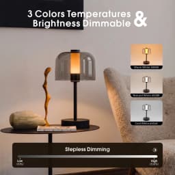 KFV Desk Lamp Luxury Transparent Light Lampshade Bedroom LED Table Lamp Decoration Mood Light Bedside Rechargeable Desk Lamps