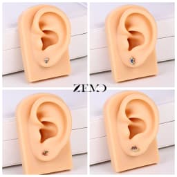ZEMO 1 Piece ASTM F136 Titanium Colorful Lip Piercing Women Men 16G Flower Grape CZ Crystal Lip Ear Stud Cartilage Helix Earring